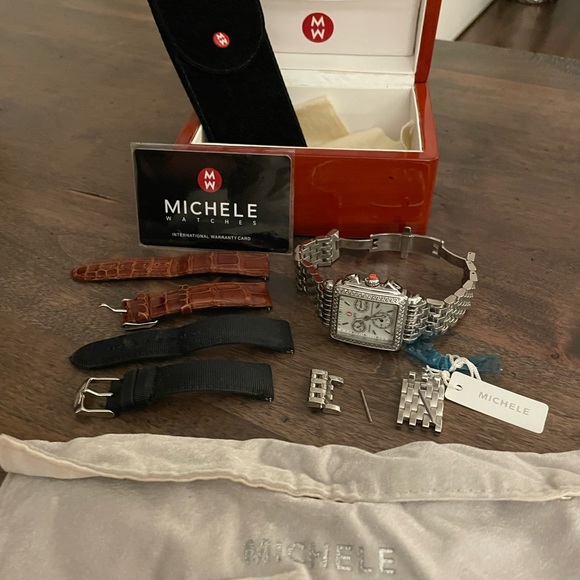 Preloved Michele Deco Stainless Steel Diamond Bracelet Watch - Picture 5 of 8